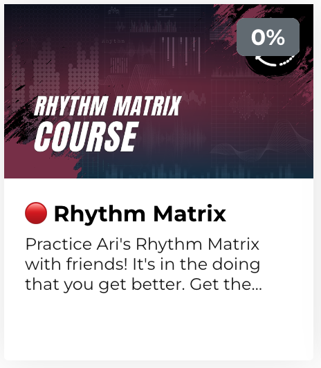 Rhythm Matrix course on the dashboard